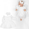Baby Nellys Sukničkobody s volánikom + čelenka New Madeira, 2D sada, biele, veľ. 68, 68 (3-6m)