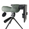 Pozorovací prenosný ďalekohľad, monokulár, 25 - 75 x 60 FMC, Bak 4, čierny, držiak na telefón, mini statív