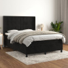 vidaXL Posteľný rám boxspring s matracom čierny 140x200 cm zamat - Čierna - 19249-160831