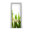 Fototapeta na dvere biele tulipány 75x205