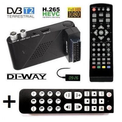 DI-WAY SENIOR 2020 Mini DVB-T2 H.265 + Ovladač, Hotel