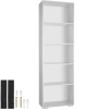 tectake 403608 knižnica lexi - 5 priehradiek 60x30x190cm - biela