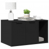 vidaXL Uzavretý box na stelivo, čierny 80x50x45 cm, kompozitné drevo 857734