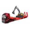 Bburago - Haulers construction, Kamión Volvo FH16 Globetrotter 750 XXL s bagrom Volvo EC220E, 1:43