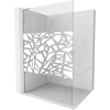 Mexen Kioto L sprchová zástěna Walk-in 80 x 200 cm, bílý vzor, chrom - 800-080-103-01-85