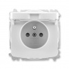 ABB TANGO Zásuvka 6619A-A06397 S s víčkem a clonkami, IP40, šedá