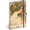 NOTIQUE Notes Alfons Mucha – Prvosienka, bodkovaný, 13 x 21 cm