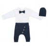 Baby Nellys 3-dielna sada Hubert, body s motýlikom, tepláčiky a čiapočka - granát, veľ. 98 Baby Nellys 8596309326986