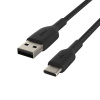 BELKIN kabel oplétaný USB-C - USB-A, 3m, černý CAB002bt3MBK