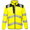 PORTWEST HI-VIS BAFFLE PW371 / Zateplená vodeodolná bunda, reflexná - HV žltá/čierna XL