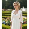 Svadobné bolerko s mušelínovými rukávmi - ivory: BD-60 Rozmer: 40