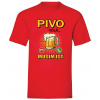Pivo volá. - Červená , Pánske , XXL