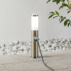 Brilliant Nerezová podstavcová lampa Chorus so zásuvkou, 50 cm - 43693/82