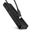 AXAGON HUE-C2C, 4× USB 5Gbps TRAVEL hub, 2× USB-A + 2× USB-C, USB-C napájanie, 19 cm USB-C kábel HUE-C2C