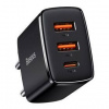 Nabíjačka do siete Baseus 2x USB-A, 1x USB-C, 30W (CCXJ-E01) čierna