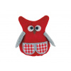 MFP 1041879 Sova filc 12 cm červená károvaná