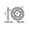 PBR 455749C45 PBR PREDAJ ZADNÉ REŤAZOVÉ KOLESO 4557 49 C45 GILERA GP 800 '09-'13, APRILIA SRV850 '12 (+2) (REŤAZ 525) (CHÝBA)