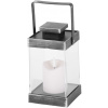 Lampáš MagicHome Vianoce Retro, s LED sviečkou teplá biela, čierny, 3xAAA, plast, časovač, 10x18,5 cm, pohyblivý plameň