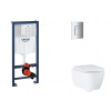 Grohe Rapid SL Set predstenovej inštalácie, klozetu, dosky SoftClose a tlačidla Skate Cosmopolitan, chróm SANI11BB2122-GR