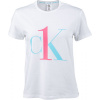 Calvin Klein S/S CREW NECK biela,tyrkysová,ružová Dámske tričko M