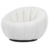 Autronic Kreslo relaxačné, látka biela Bouclé, otočné. AK-341 WT2