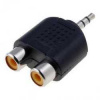 Audio Redukcia, Jack (3,5mm) M-Cinch 2x F, 0, stereo, čierna, Logo