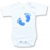 BABY´S WEAR Kojenecké body - krátky rukáv, Stopy, biele veľkosť: 92 (18-24m)