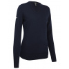 Elegantný dámsky Merino sveter s rebrovaným výstrihom do V Callaway, Veľkosť S, Farba Tmavomodrá Navy