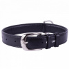 COLLAR Kožený obojok Glamour, 21-29cm/12mm, čierna
