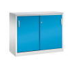Kancelárska skriňa Acurado - Sideboard, posuvné dvere, 1200 x 500 x 1000 mm, bledosivá/bledomodrá