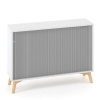 Interier Říčany Policová skriňa ALFA ROOT s del.priečkou, žalúziové dvere RAL9010, 1 polica, 120x45x88,7cm, biela