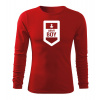 DRAGOWA Fit-T tričko s dlhým rukávom army boy, červená 160g/m2 - XL