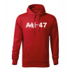 DRAGOWA pánska mikina s kapucňou ak 47, červená 320g/m2 - XL