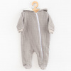 Dojčenský mušelínový overal s kapucňou New Baby Comfort clothes sivá - 56 (0-3m)