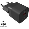FIXED Mini nabíjačka s USB-C a USB-A výstupom PD 20W a QC 3.0 čierna FIXC20M-CU-BK