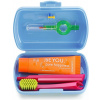 Curaprox Travel Set zubná kefka + CPS medzizubné kefky 2 ks + zubná pasta 10 ml darčeková sada, modrý