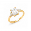 iZlato Forever Zásnubný prsteň Delphine s Emerald moissanitom 2,00 ct, žlté striebro ISBR101Y