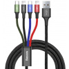 Baseus dátový kábel 4v1 microUSB+USB-C+2xLightning 1,2m 3,5A čierny (6953156278486)