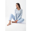Dámske pyžamo na rozopínanie Luna 536 lososová M Modrá Dlhé
