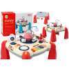 LEAN Toys Detský interaktívny vzdelávací stôl pianko vesmír červený