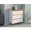 Komoda s tromi zásuvkami 80 cm, farba biela / dub