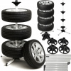 STOJAN NA KOLESÁ PNEUMATIKY AUTOMOBILOVÉ DISKY DRŽIAK REGÁL GARÁŽOVÝ STABILNÝ
