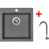 Sinks Viva 455 Titanium + Elasta nehrdzavejúca oceľ/čierny