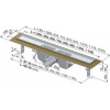 Alcaplast - sprchový podlahový žľab 100 cm s prírubou bez mriežky