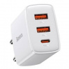 Nabíjačka do siete Baseus 2x USB-A, 1x USB-C, 30W (CCXJ-E02) biela