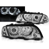 BMW E46 98-01 SEDAN, COMBI - predné chrom svetlá s ANGEL EYES LED