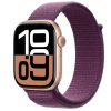Apple Watch Series 10 GPS 46mm Rose Gold Aluminium Case with Plum Sport Loop