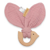 NEW BABY Dětské kousátko s ptáčkem Bird pink 12x10 ružová