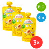 FruchtBar Bio ovocná kapsička s banánom broskyňou a mangom 3 x 100 g