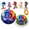 DIGITÁLNA TLAČ Jedlý obrázok na tortu SONIC SONIK JEŽKO + POSTAVY + TEXT 31